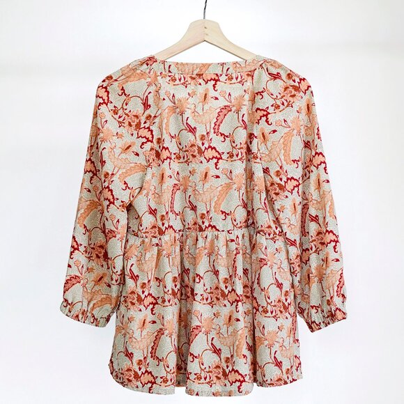 Melloday Floral Tunic Shirt-Size M - Picture 5 of 6